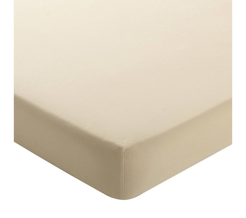 Drap-housse Grand Bonnet 140x200x32 Beige En Coton