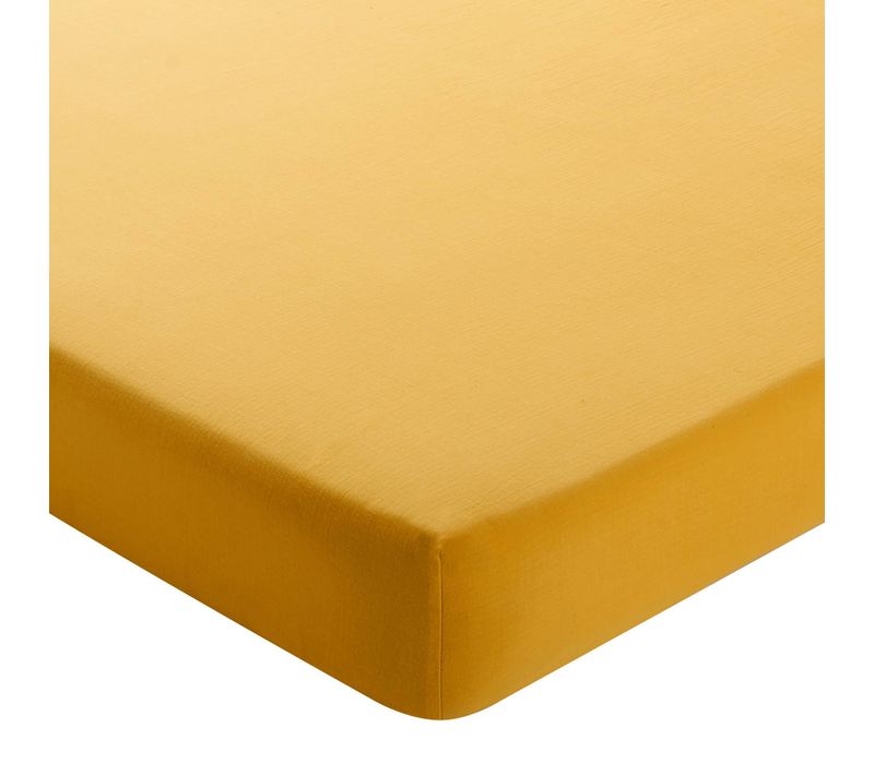 Drap-housse Grand Bonnet 180x200x32 Jaune Maïs En Coton