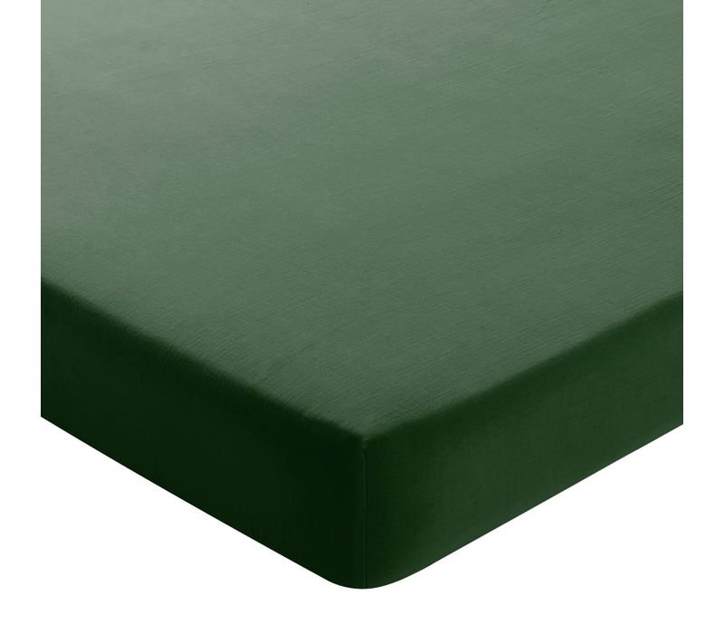 Drap-housse Grand Bonnet 140x200x32 Vert Kaki En Coton