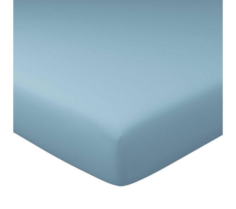 Drap-housse Grand Bonnet 90x200x40 Bleu Glacier En Coton