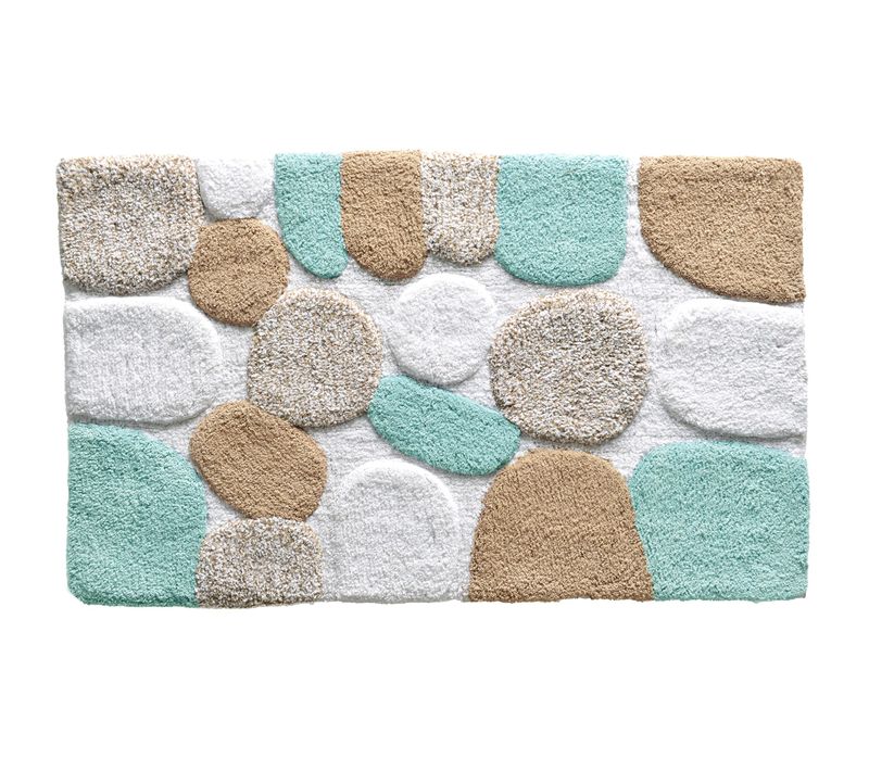Tapis De Bain 50x80 Bleu Aqua En Coton 2900 G/m²