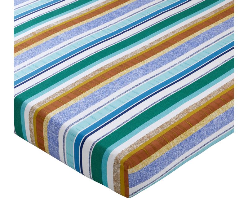 Drap-housse 160x200x28 Bleu En Coton