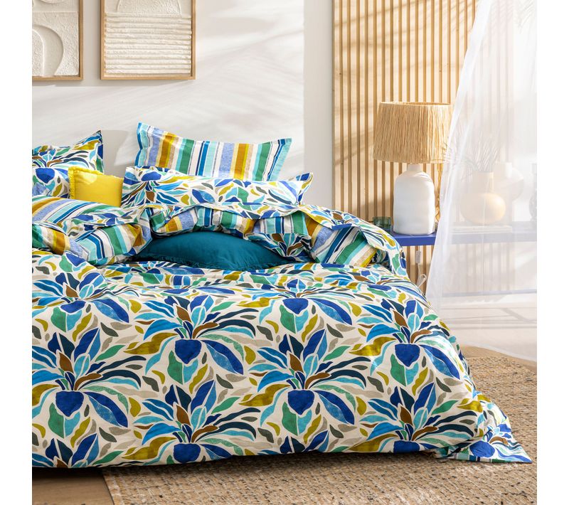 Housse De Couette 140x200 Bleu En Coton