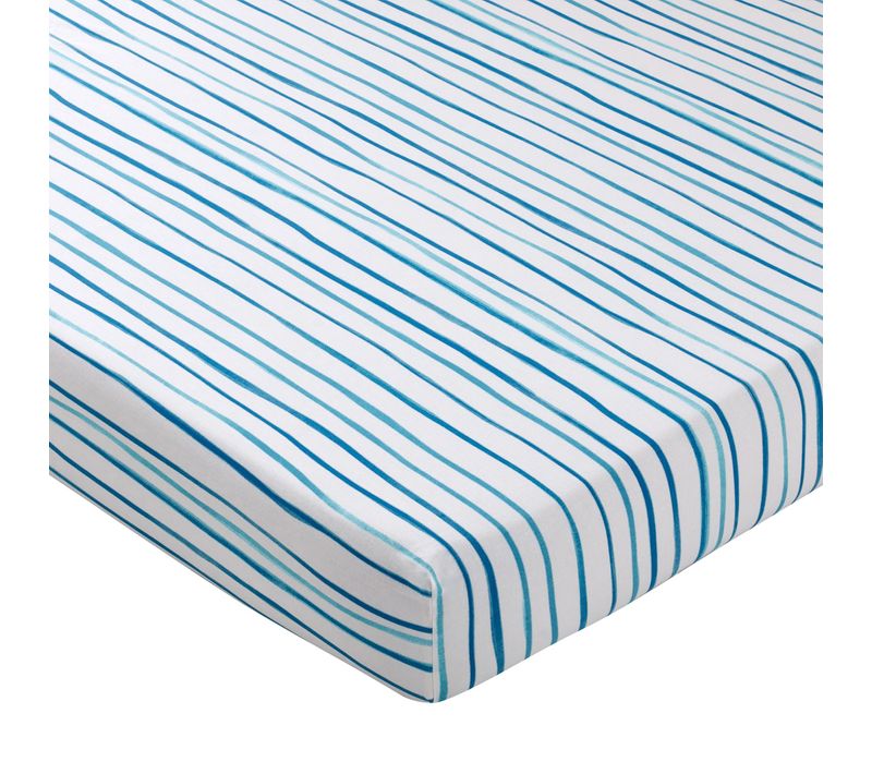 Drap-housse 160x200x28 Bleu En Coton