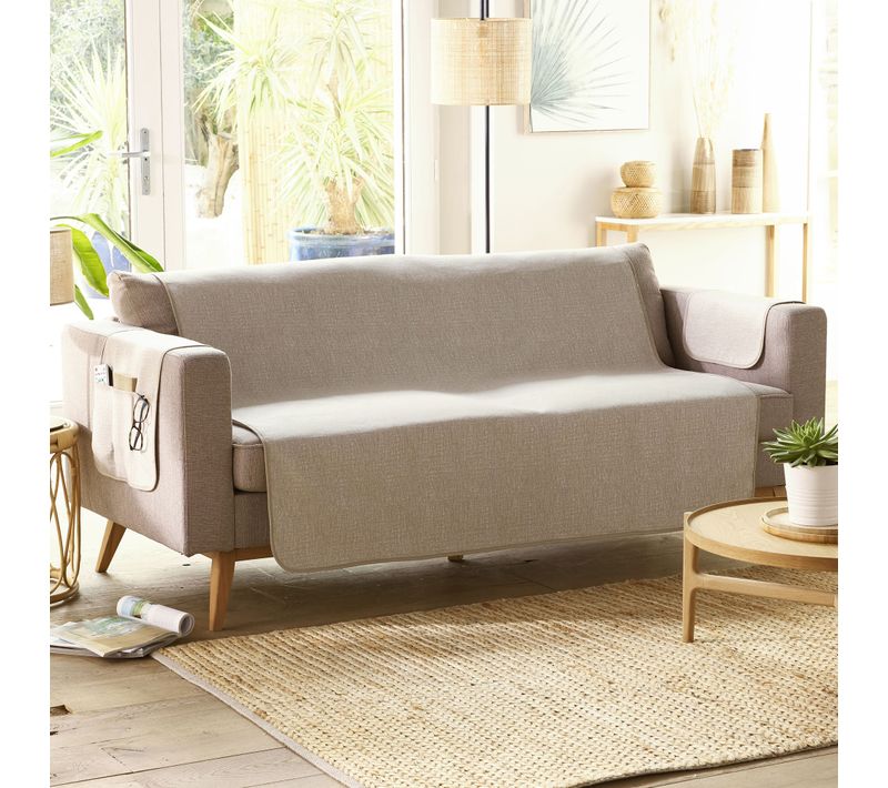 Protège Canapé 100x200 Beige En Polyester