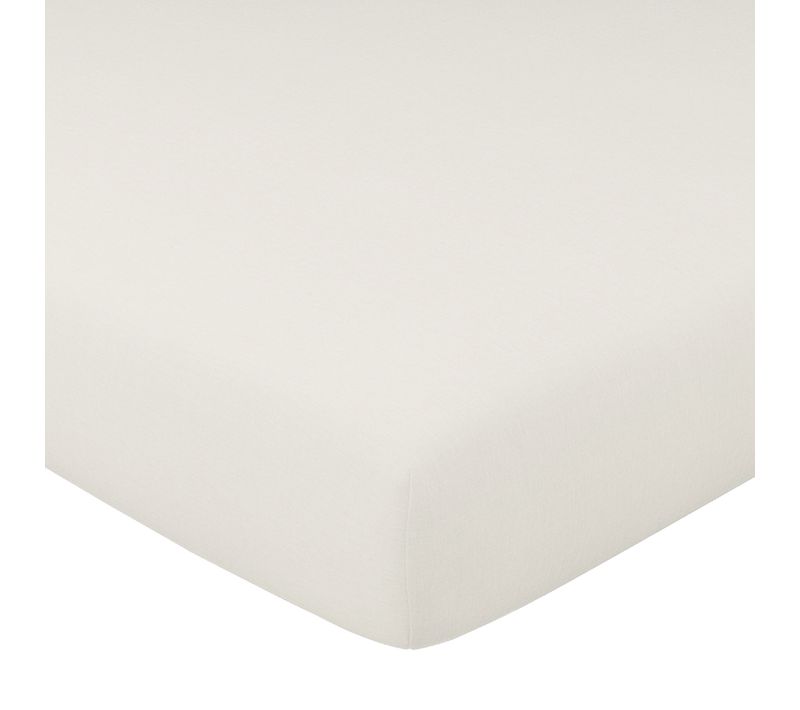 Drap-housse 90x200x28 Blanc Ivoire En Coton