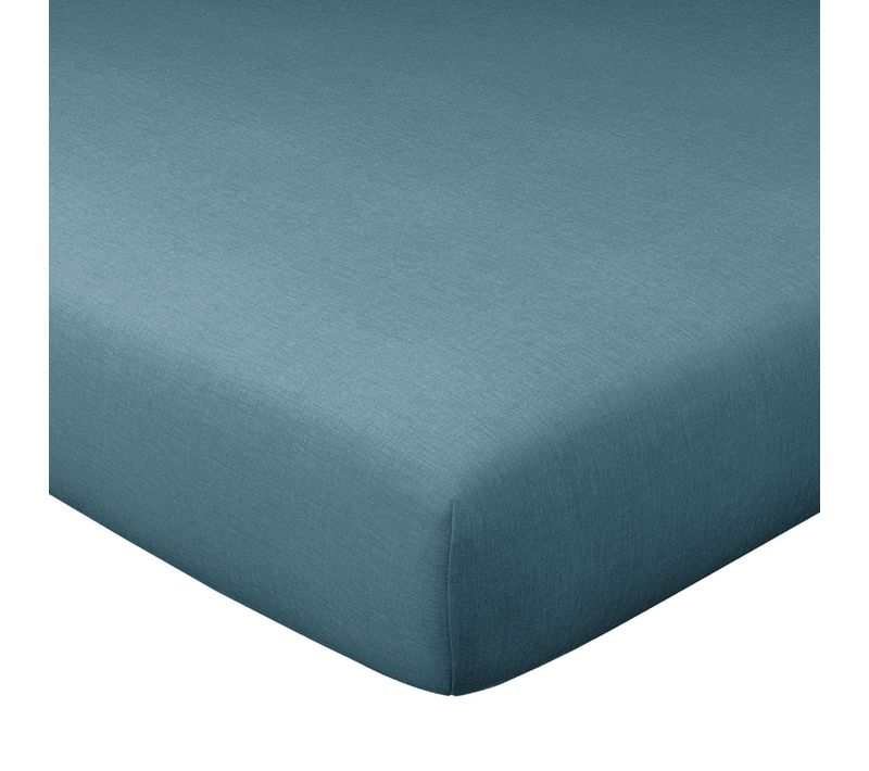 Drap-housse 90x200x28 Bleu Aqua En Coton