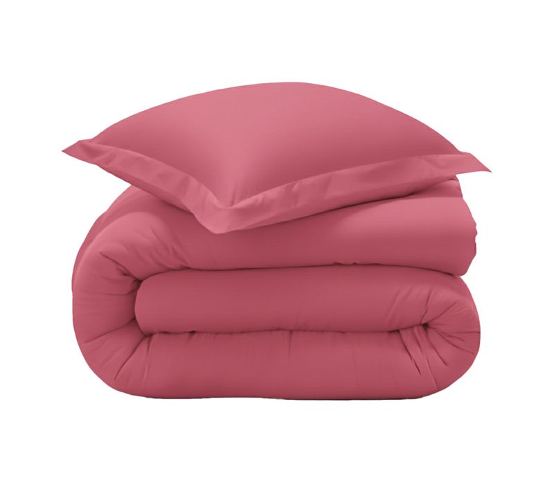 Housse De Couette 200x200 Rose Bonbon En Coton