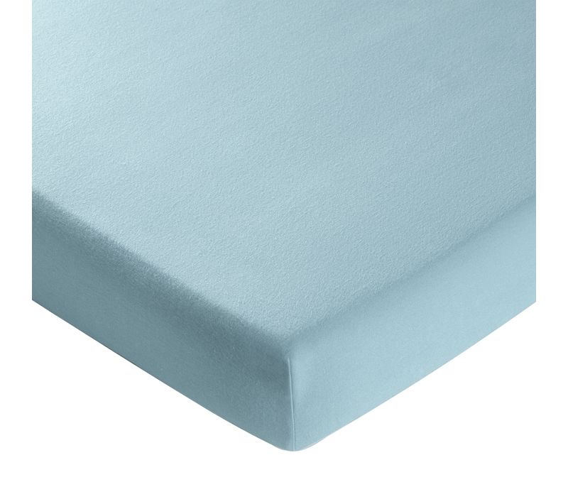 Drap-housse 180x200x28 Bleu Glacier En Coton