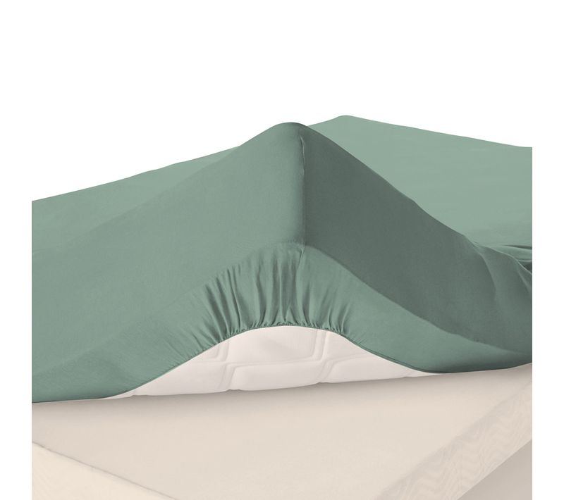 Drap-housse Grand Bonnet 160x200x32 Vert Amande En Coton