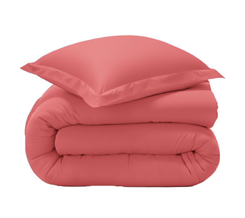 Housse De Couette 260x240 Rose Bois De Rose En Coton