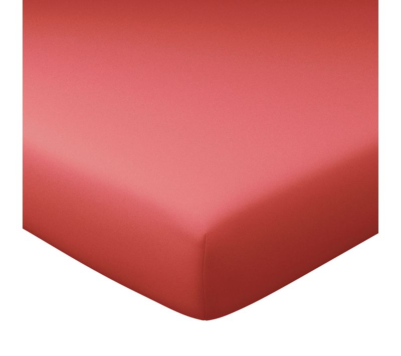 Drap-housse Grand Bonnet 160x200x32 Rouge Grenade En Coton