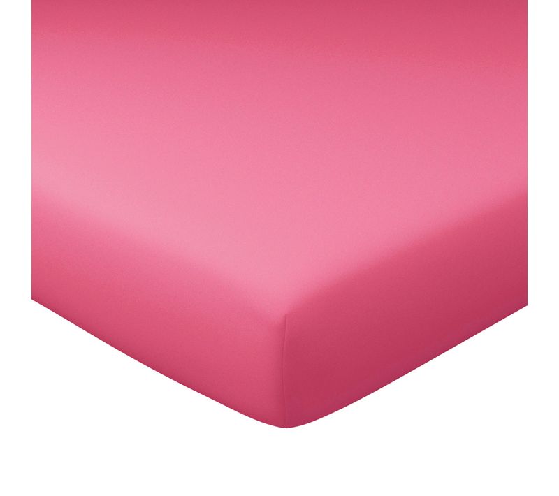 Drap-housse Grand Bonnet 180x200x30 Rose Bonbon En Coton