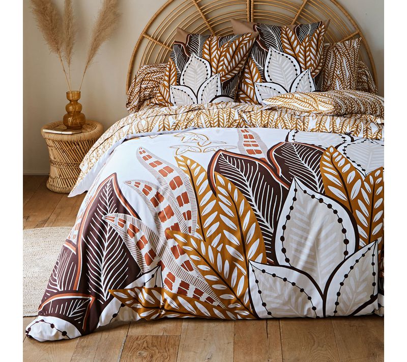 Housse De Couette 200x200 Beige En Coton