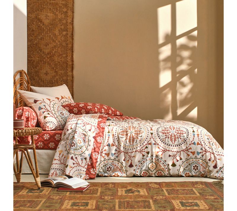 Housse De Couette 140x200 Beige En Coton