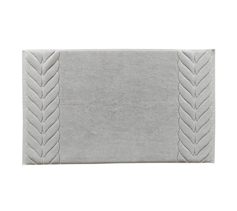 Tapis De Bain 50x80 Gris Perle En Coton 1220 G/m²