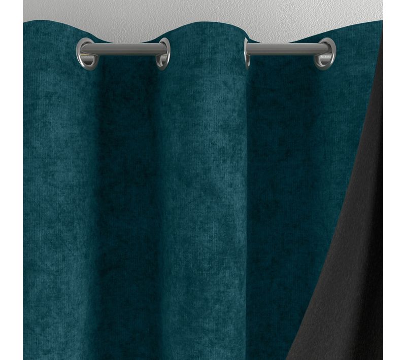 Rideau Occultant 140x180 Bleu Canard En Polyester