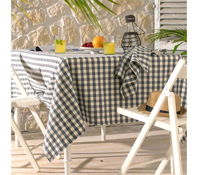 Nappe 150x250 Gris En Coton