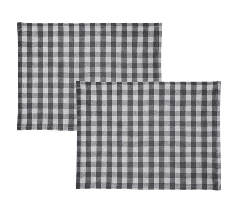 Lot De 2 Sets De Table 35x48 Gris En Coton