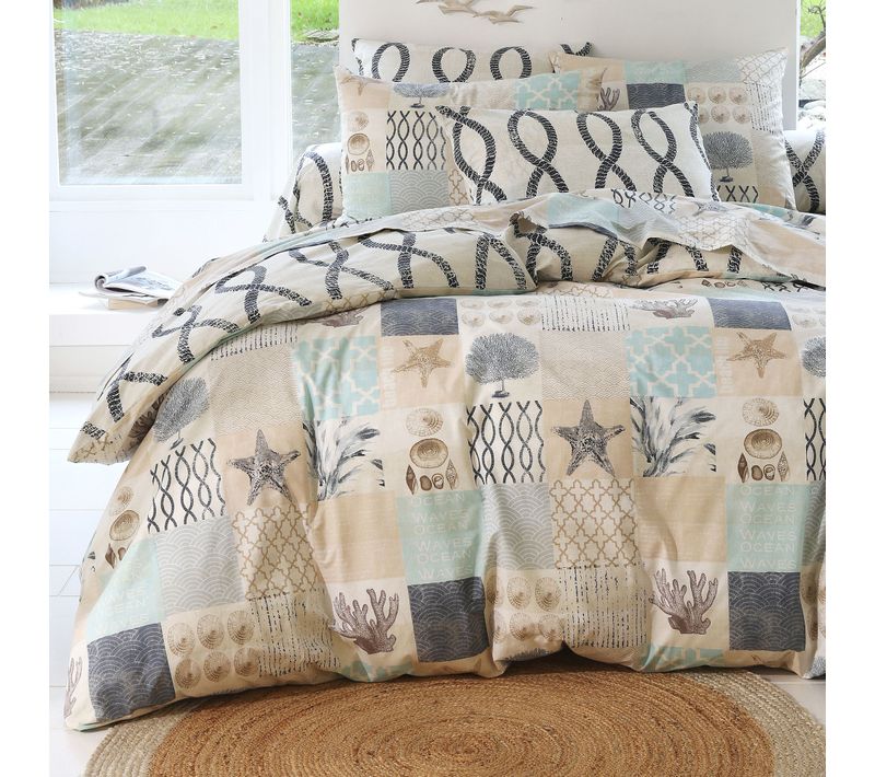 Housse De Couette 240x220 Beige En Coton