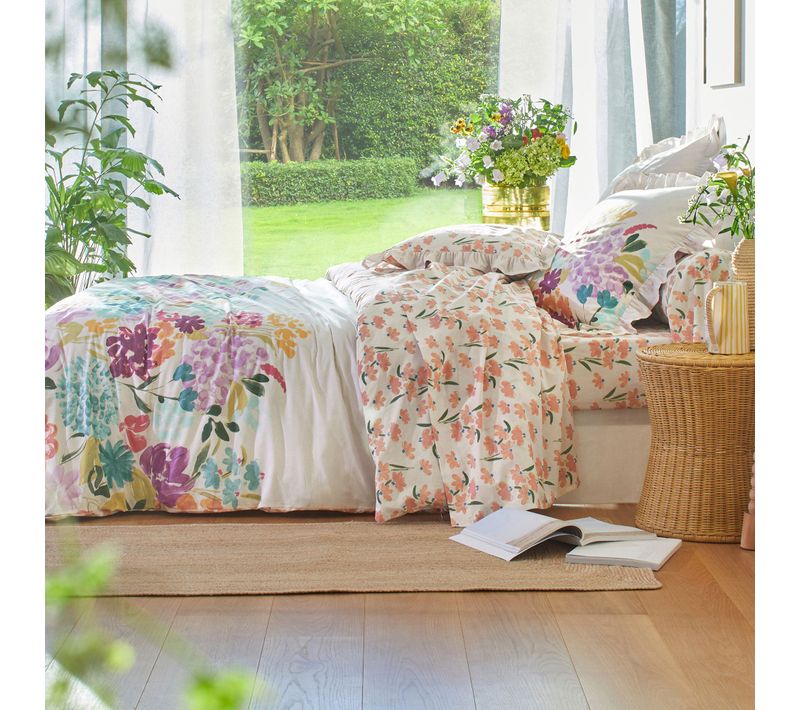 Housse De Couette 140x200 Multicolore En Coton