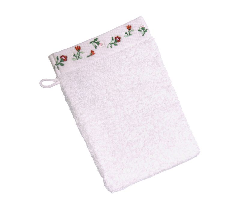 Lot De 2 Gant De Toilette 15x21 Blanc En Coton 450 G/m²