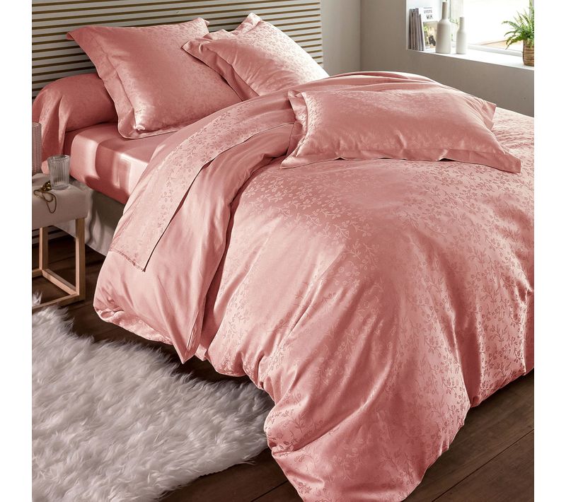 Housse De Couette 240x220 Rose Poudré En Coton