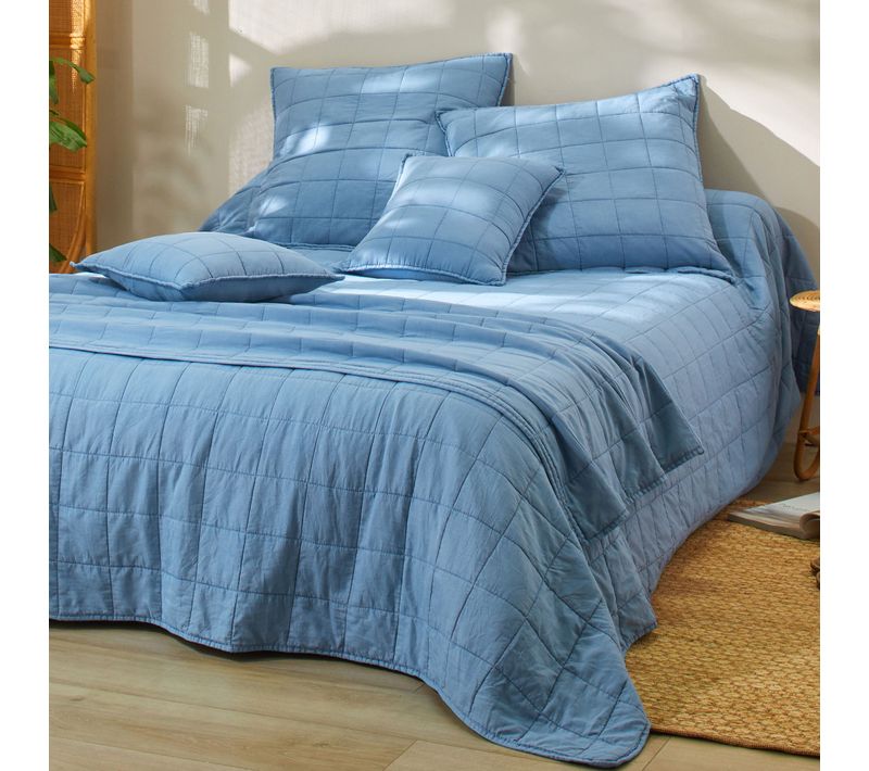 Housse De Coussin 40x40 Bleu En Polyester 120 G/m²