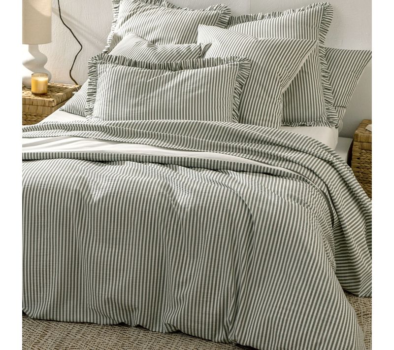 Housse De Couette 140x200 Vert Kaki En Coton