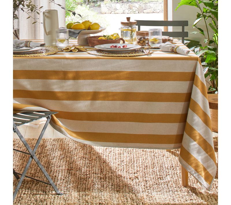 Nappe 140x200 Jaune Ocre En Coton