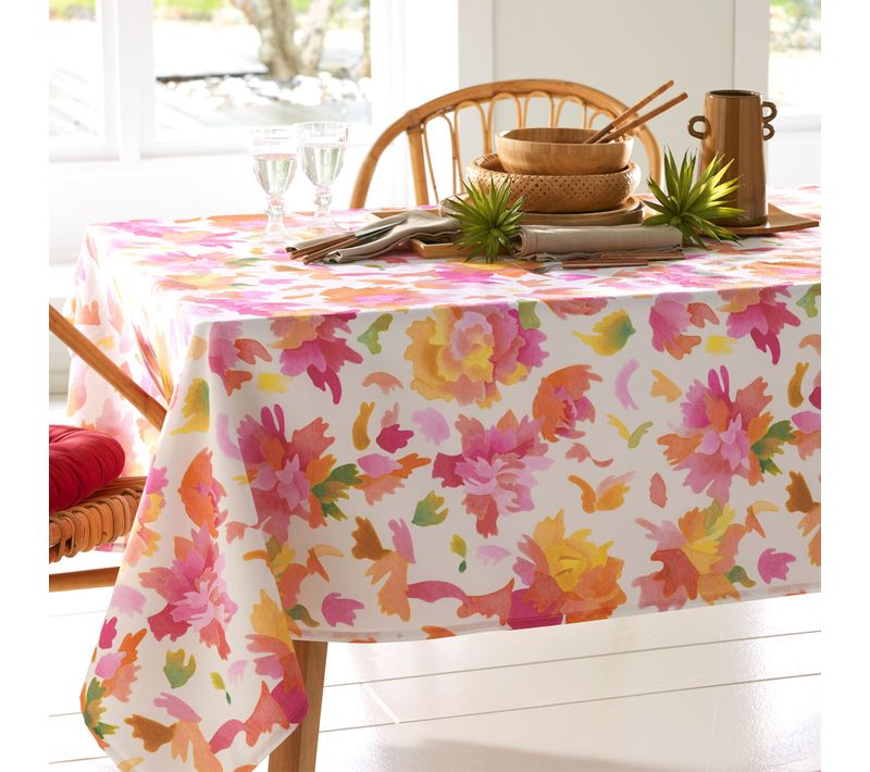 Nappe 140x250 Rose En Coton