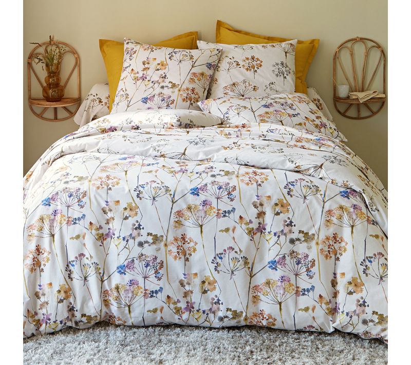 Housse De Couette 140x200 Beige En Coton