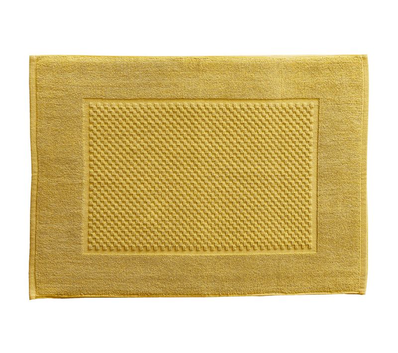 Lot De 2 Tapis De Bain 60x90 Jaune Miel En Coton