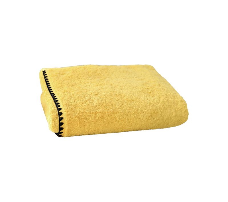 Serviette De Toilette 50x100 Jaune Paille En Coton