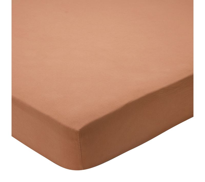 Drap-housse 140x190x28 Beige Doré En Coton