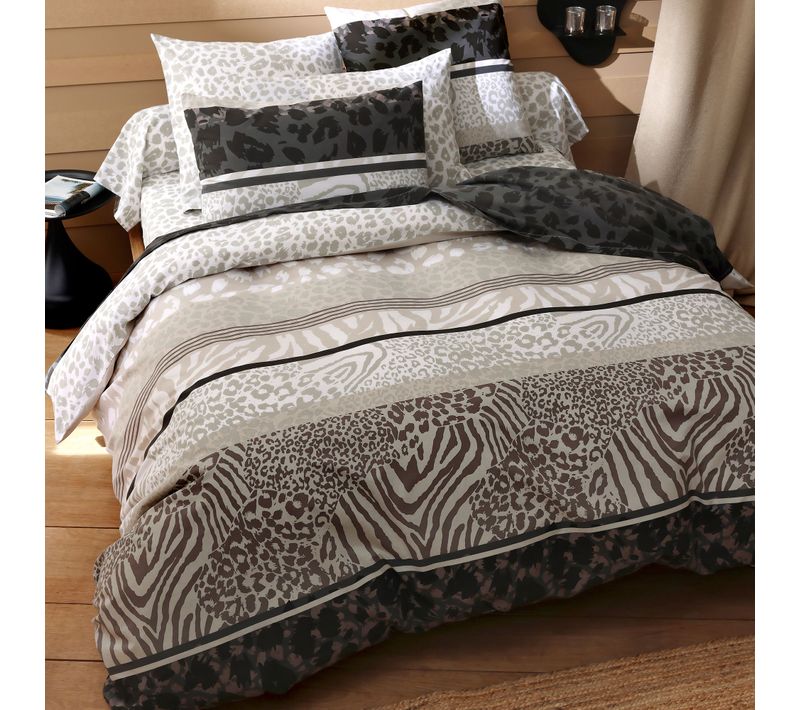 Housse De Couette 240x220 Gris En Coton