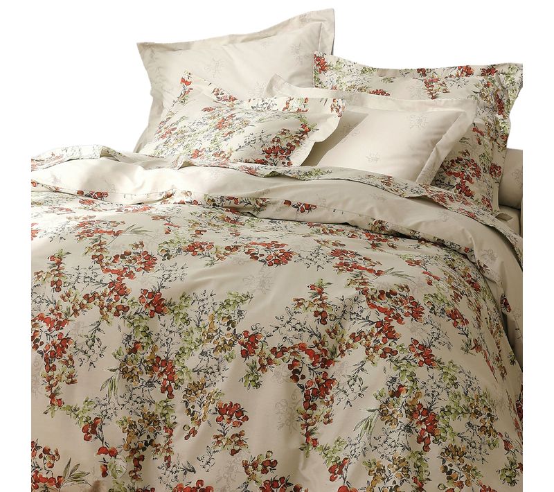 Housse De Couette 140x200 Beige Grège En Coton