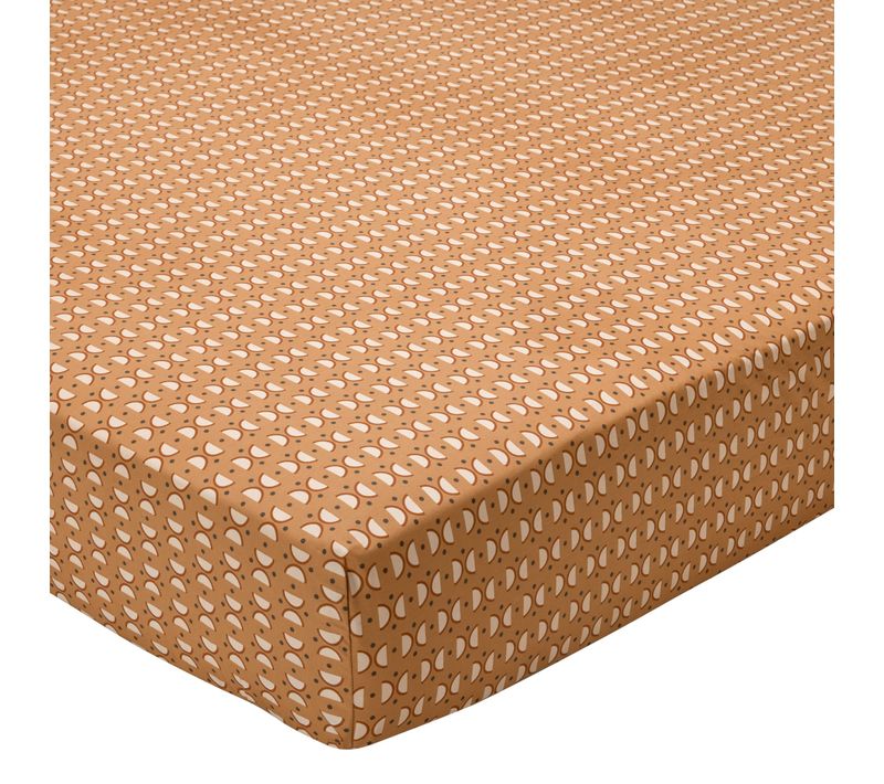 Drap-housse 140x190x28 Jaune Ocre En Coton