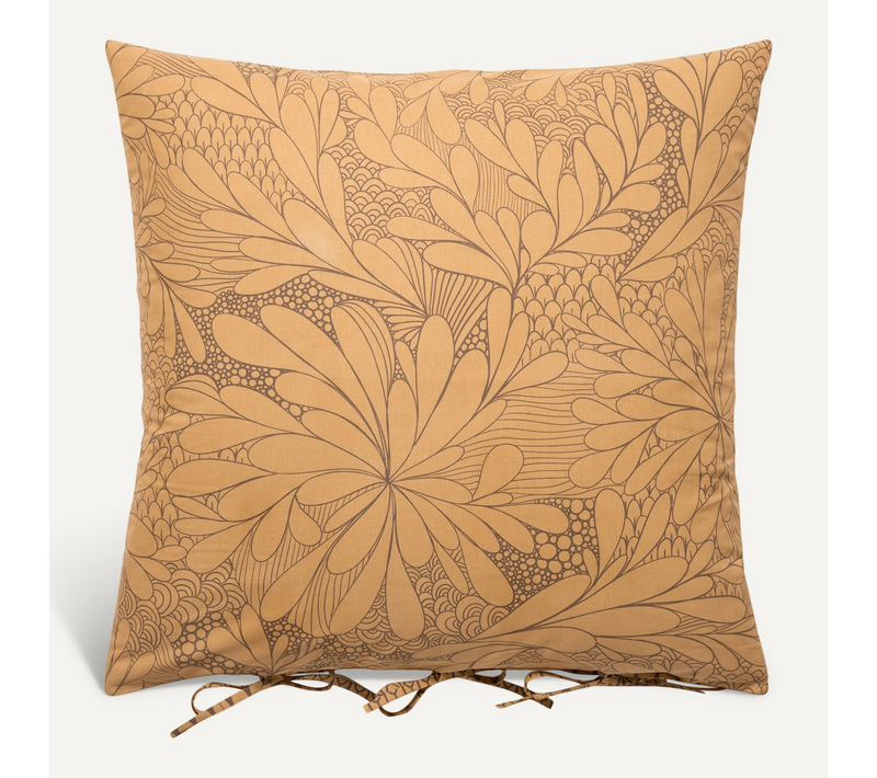 Taie Sac 63x63 Jaune Ocre En Coton