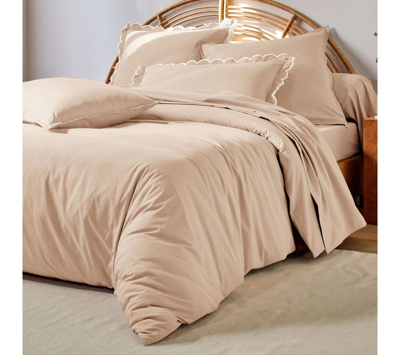 Drap-housse 90x200x28 Beige En Coton