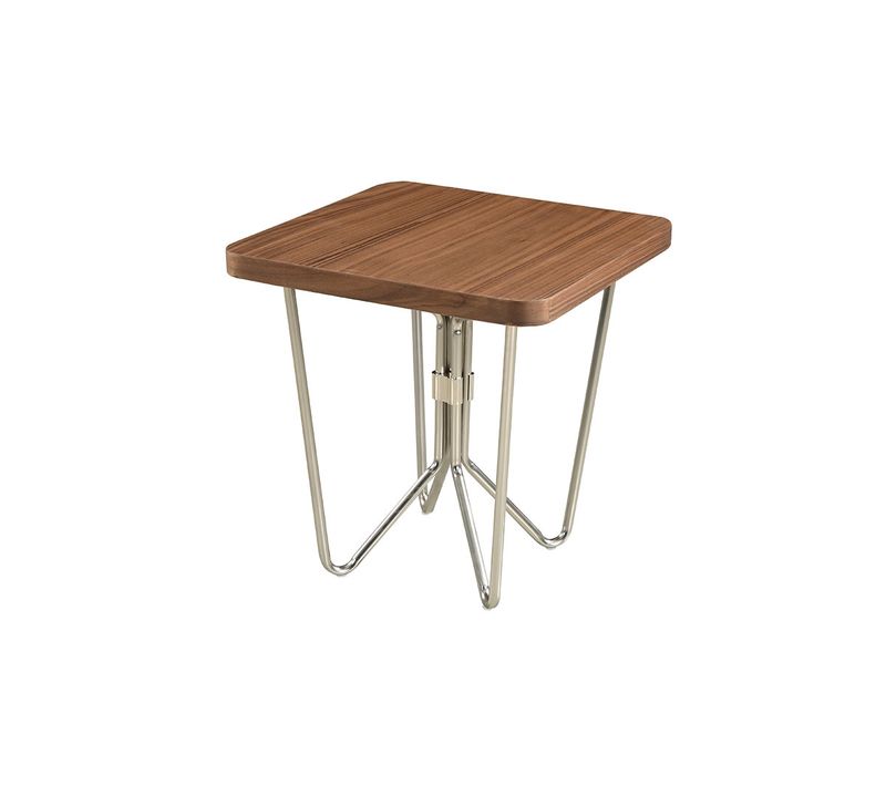 Bout De Canapé Bois Lilo - Noyer - Blanc