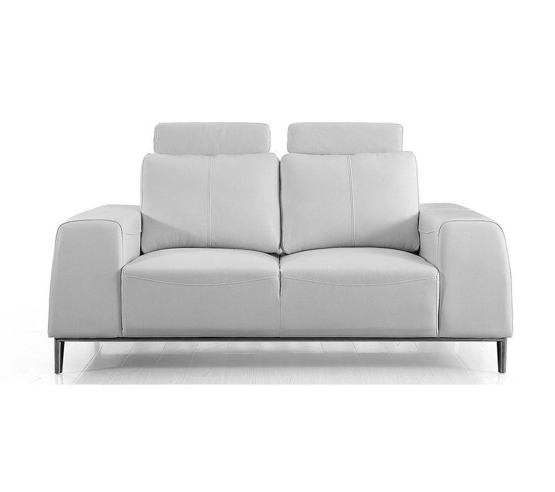 Canapé 2 Places En Cuir Avec Dossier Avance-recul  Loolak Blanc