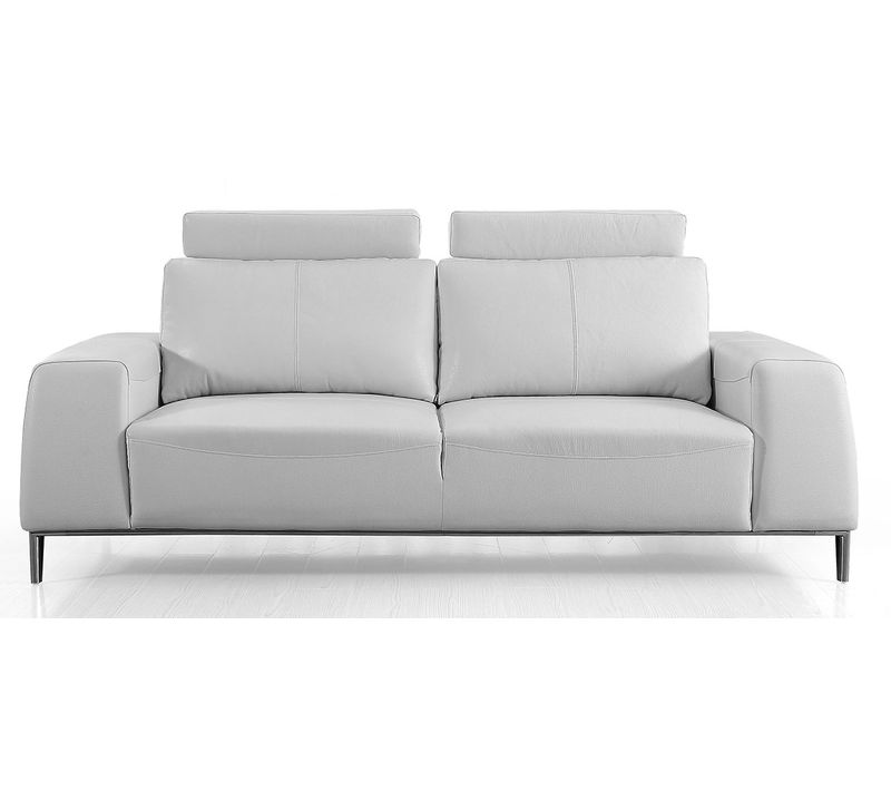 Canapé 3 Places En Cuir Avec Dossier Avance-recul  Loolak Blanc