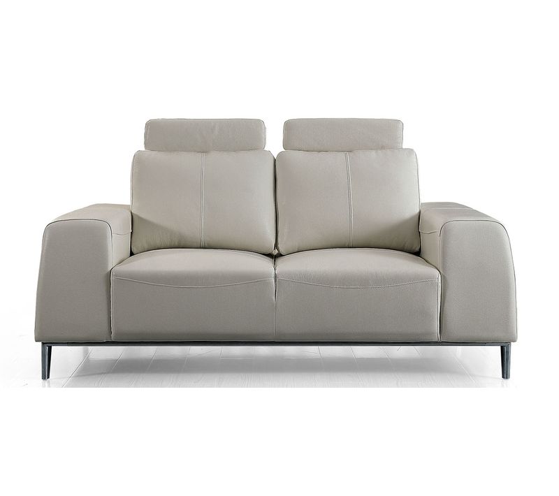 Canapé 2 Places En Cuir Avec Dossier Avance-recul  Loolak Beige