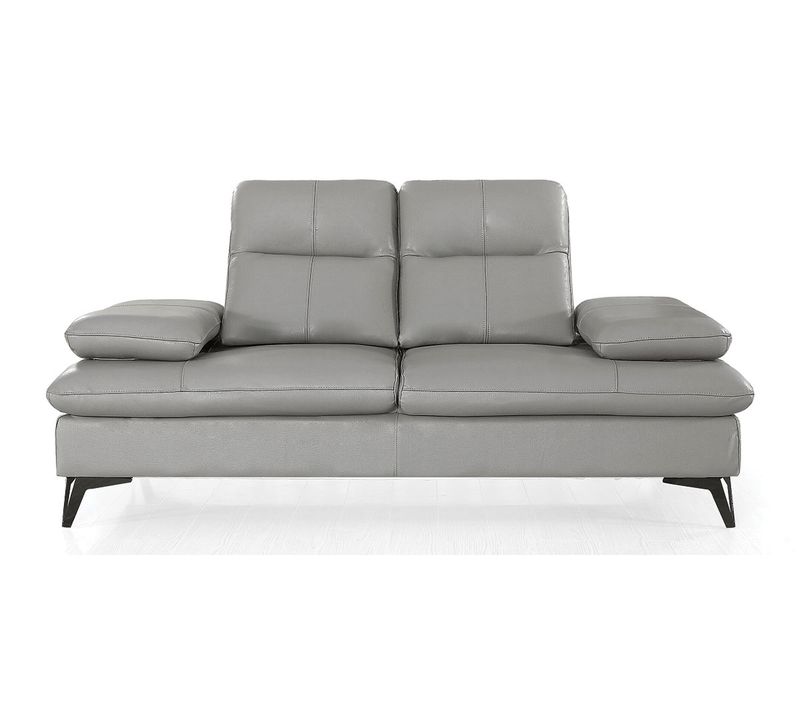 Canapé 2 Places Cuir  Avec Dossier Avance-recul Iris Gris - Angle Droit