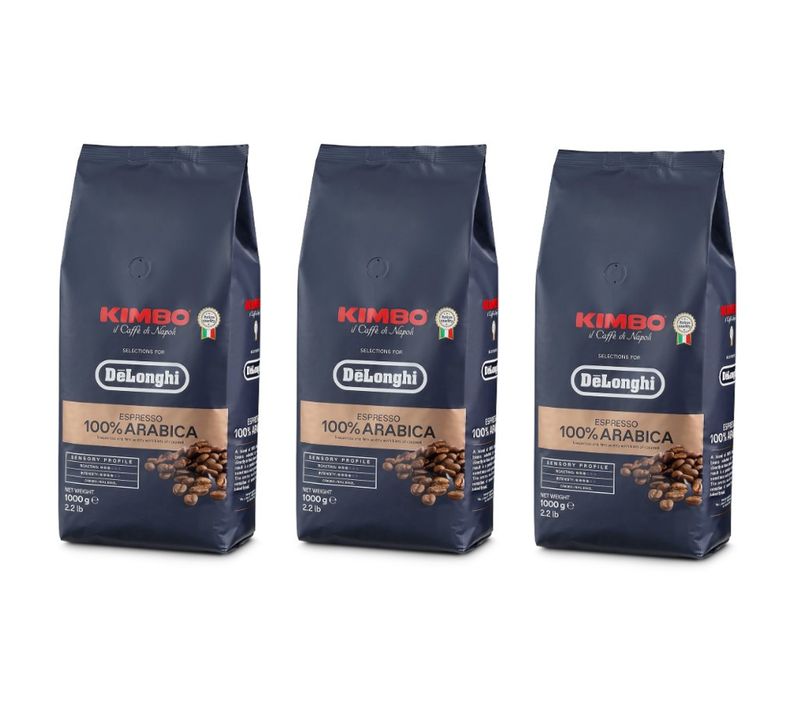 Lot De 3 Paquets De Café En Grains Kimbo Arabica 1kg Cafetière, Machine à Café 5513215211, 551328239