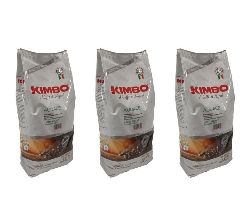 Lot De 3 Paquets De Café En Grains Kimbo Audace 1kg Cafetière, Machine à Café 9729000020 Delonghi