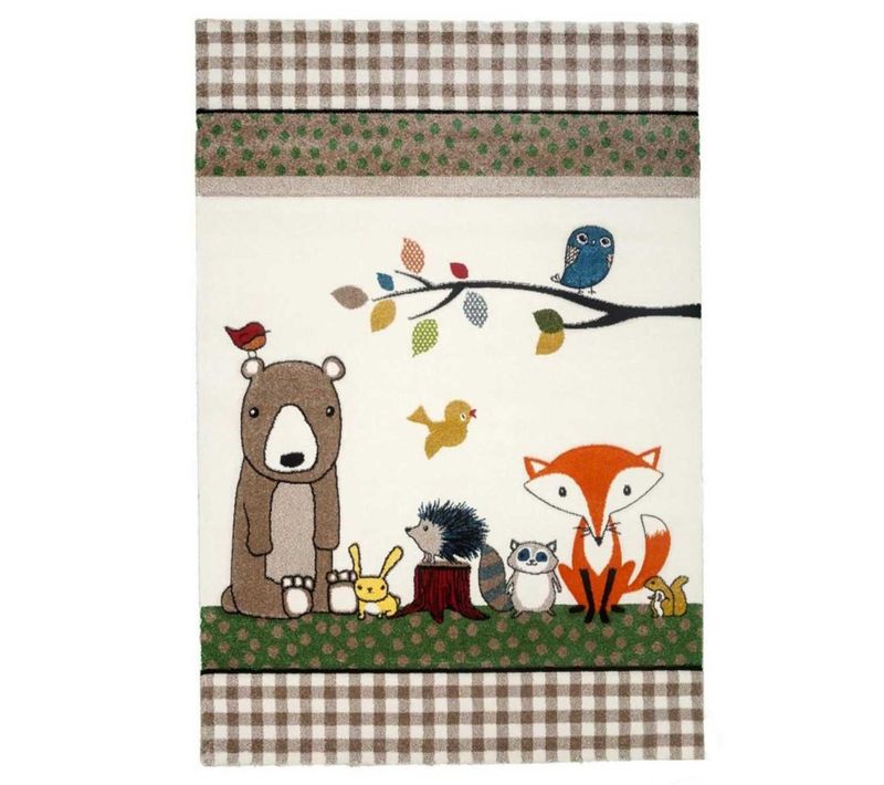 Tapis Enfant 120x170 Rectangle Tissé Beige Lyn8 Photo De Foret
