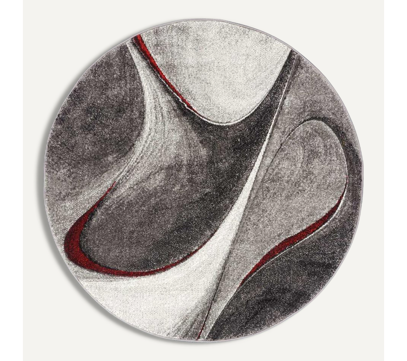 Tapis Rond D.200cm Tissé Motif Géométrique Pour Salon Madila R