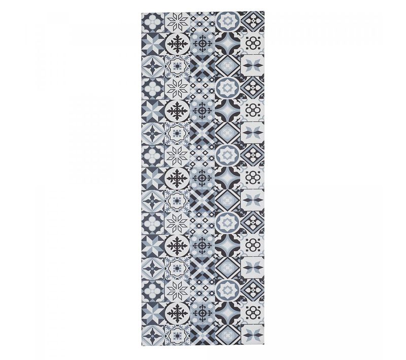 Tapis Cuisine 120x170 En Pvc Gris Et Noir Motif Floral Pvc Kit